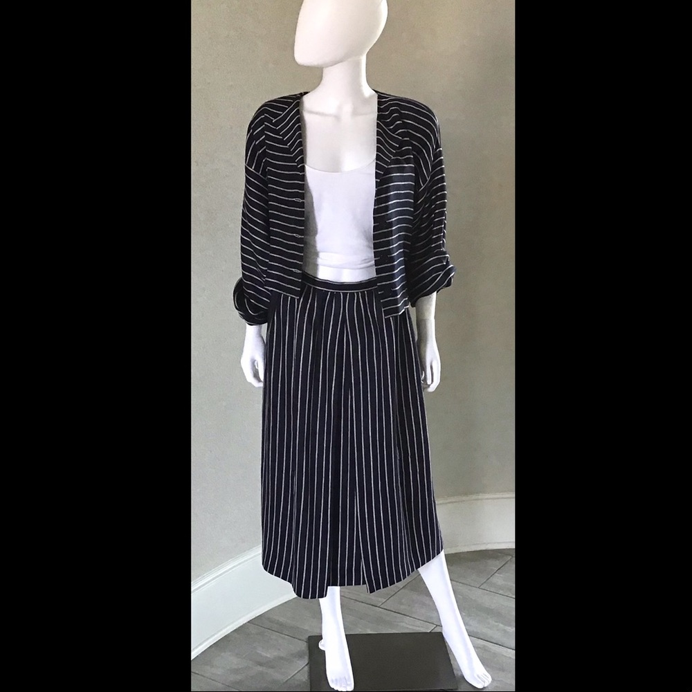 Gloria Sachs Vintage Navy & White Ensemble, Sz12